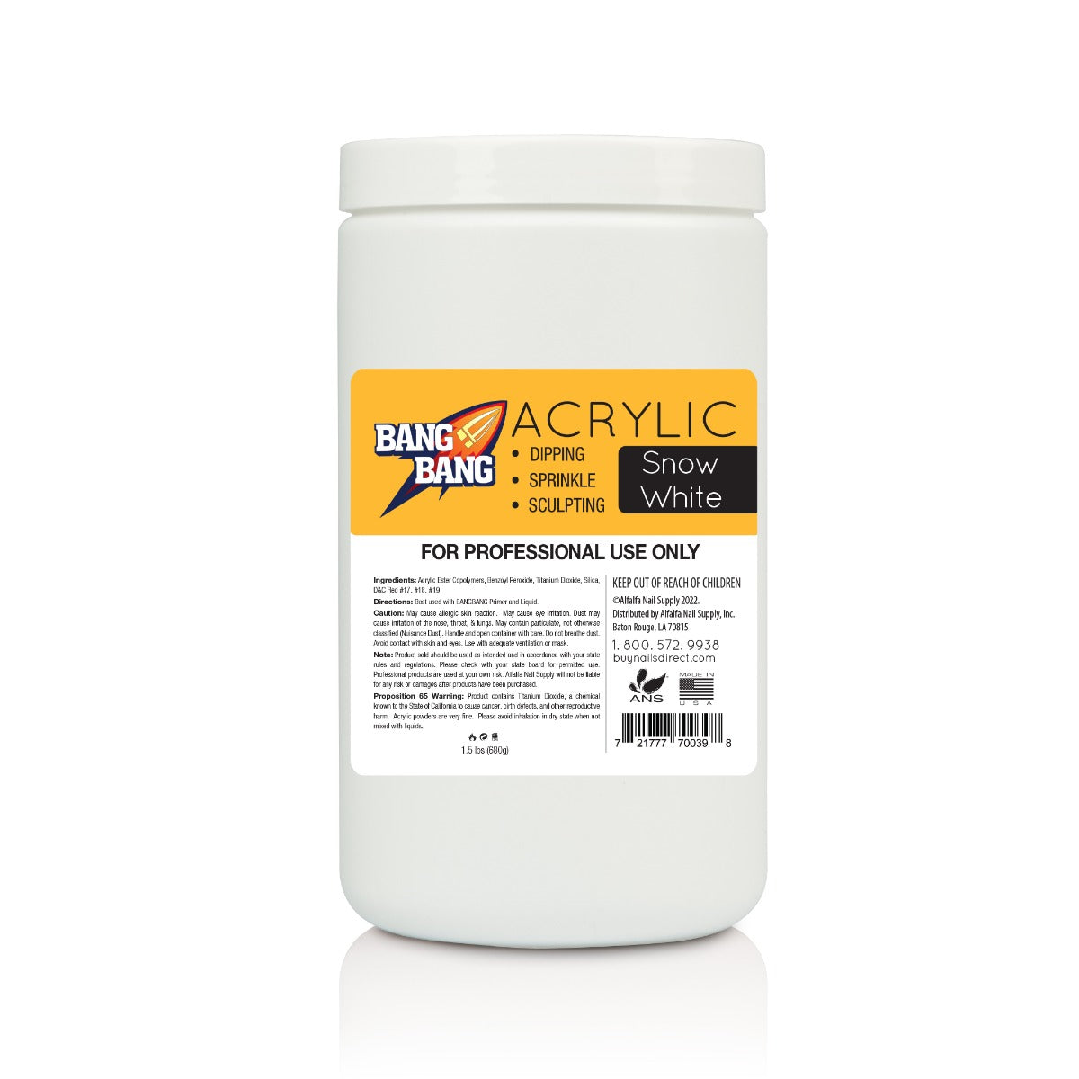 BangBang Acrylic Powder Snow White - 1.5 lbs