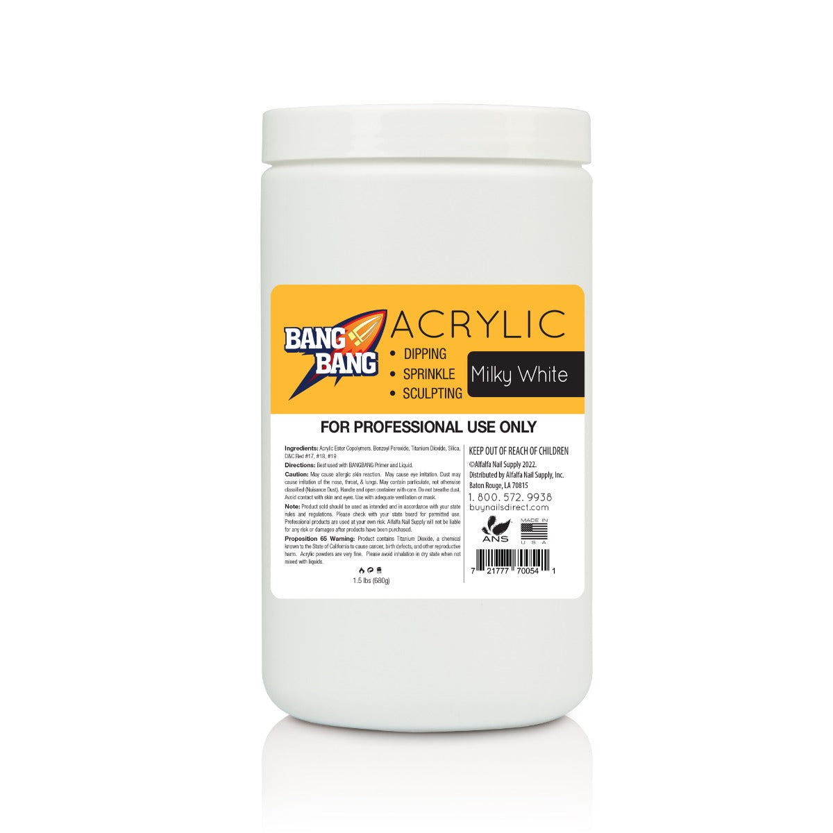 BangBang Acrylic Powder Milky White - 1.5 lbs