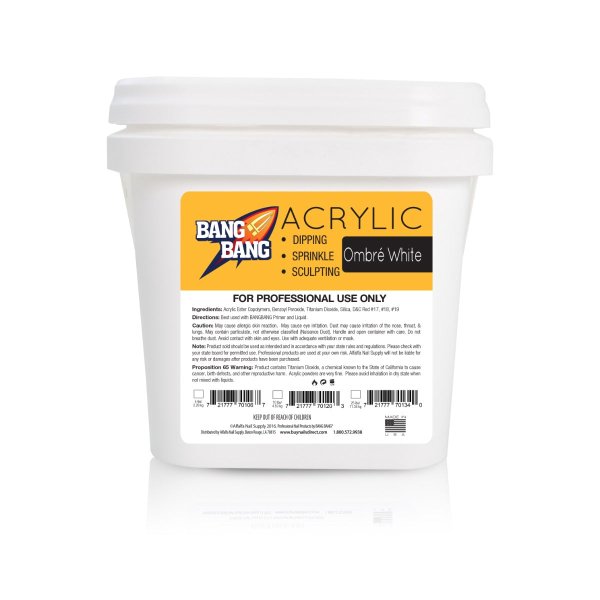 BangBang Acrylic Powder Ombre White - 10 lbs