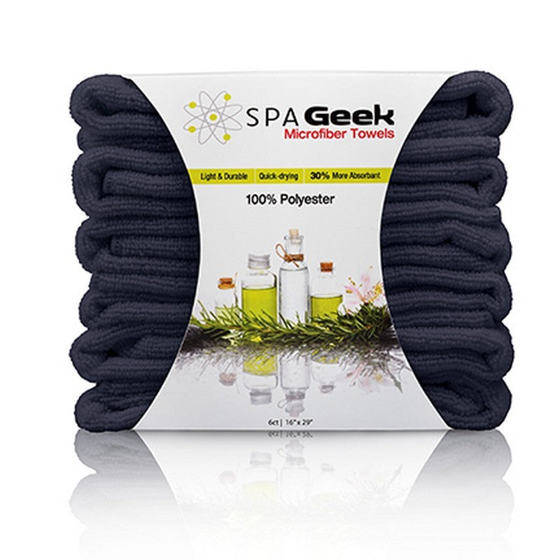 SpaGeek Microfiber Towel 29 x16 - Black - 12ct