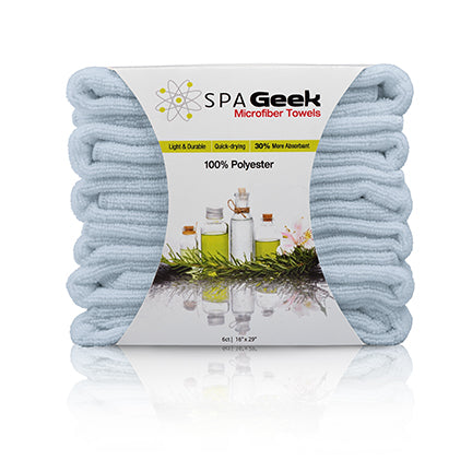 SpaGeek Microfiber Towel 29 x 16 - Aqua - 12ct