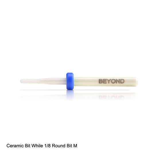 Beyond Ceramic Bit Round M 1/8 - Cuticle cleaner - White