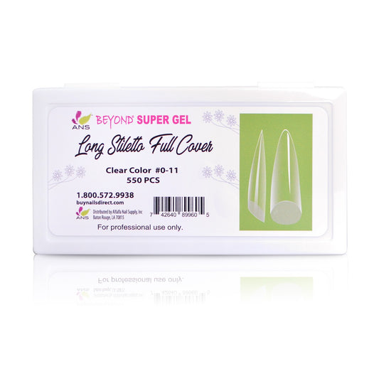 Beyond Super Gel Long Stiletto Half Cover - #00 -11 - 550pcs